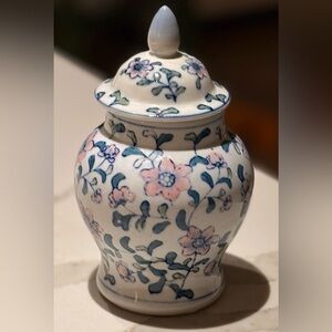 Floral Ceramic Jar with Lid